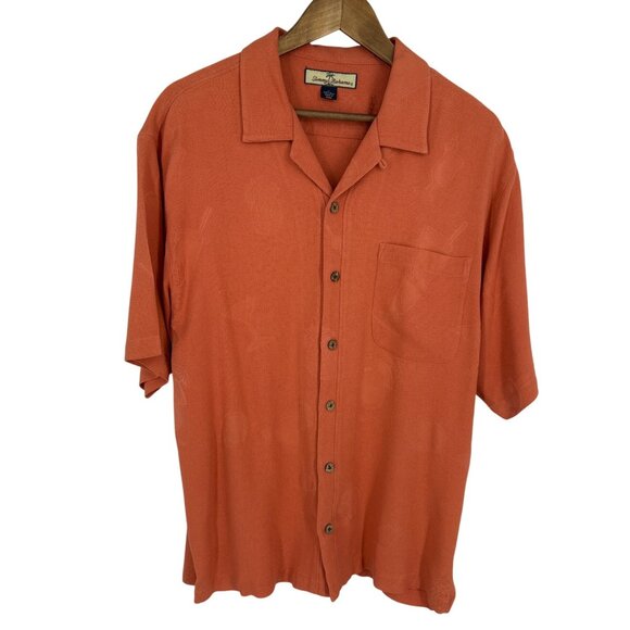 Tommy Bahama Silk Camp Shirt With Drinks & Pineapple Design Short Sleeves Size L - Picture 1 of 12